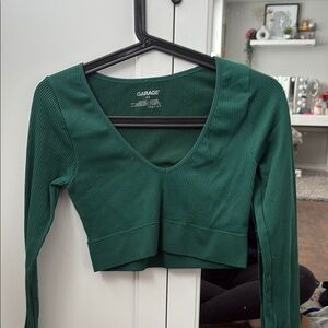Garage Women's Green Ribbed Crop Top